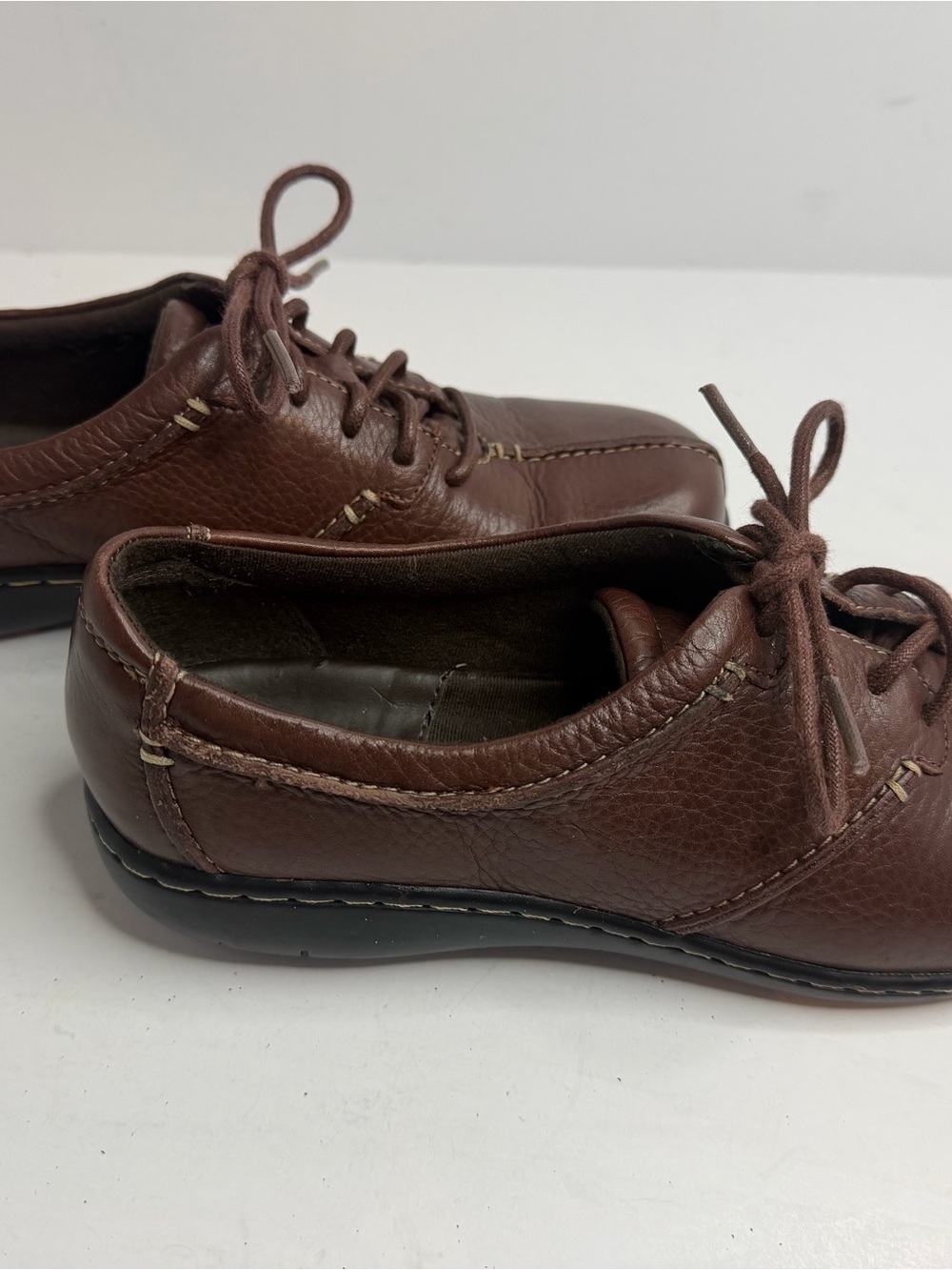 Clarks Bendables Beals Leather Lace Up Comfort Oxfords Brown Women's 8M - Picture 4 of 7